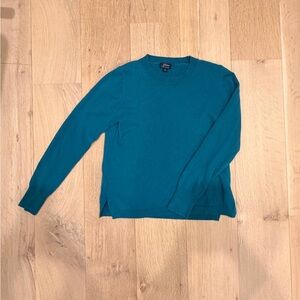 J.Crew 100% Cashmere Sweater Size Small Teal Crewneck Long Sleeve